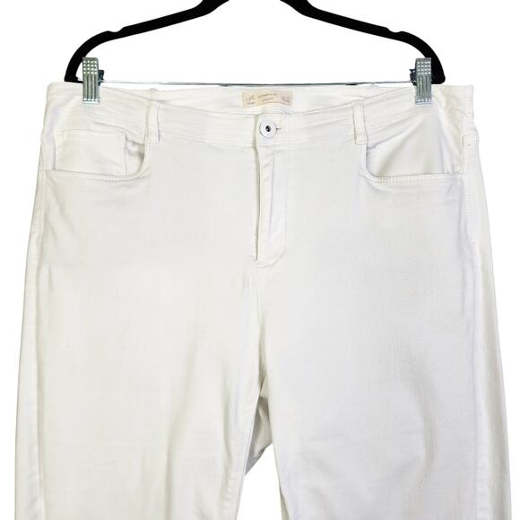 J Jill Womens Authentic Fit Cropped Jeans Plus Size 16 White Denim Raw Hem Soft - Picture 4 of 15